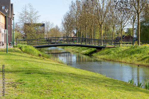 Over the river there is an small bridge