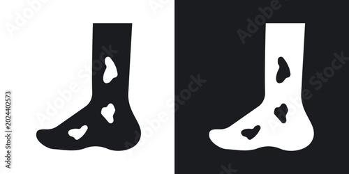 Cuadro en lienzo Gangrene icons in solid black and white collection