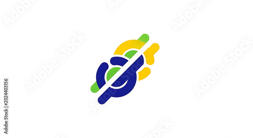 Vibrant 3 d of a blue and green recycling symbol with yellow arrows on a white background