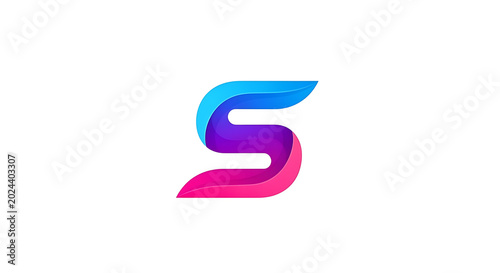 Vibrant abstract of a stylized letter g in gradient colors swirl
