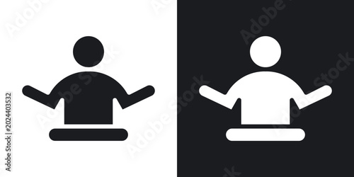 Tableau sur toile Guru icons in solid black and white collection