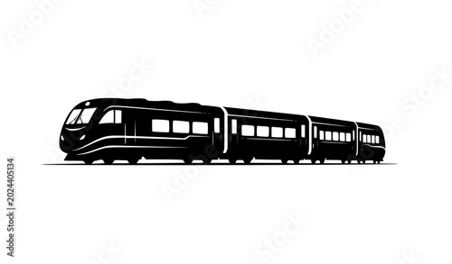 Canvastavla Modern monorail train silhouette vector graphic