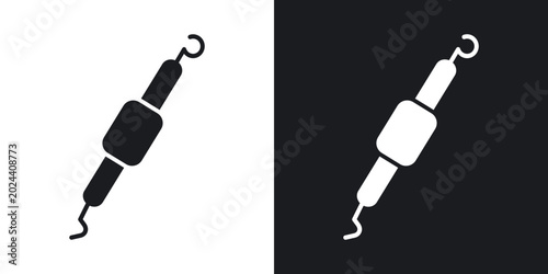 Bild auf Leinwand Periodontal scaler icons in solid black and white collection