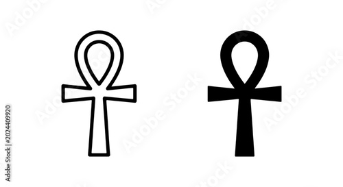 Tableau sur toile Egyptian Ankh Symbol, Life Key Icon, Ancient Hieroglyph, Vector Graphics