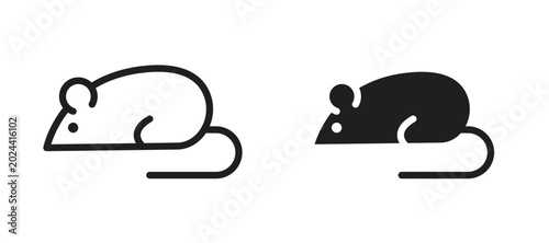 Schilderij op canvas Rat icon symbol, black style vector icons pack