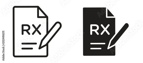 фотографія RX icon symbol, black style vector icons pack