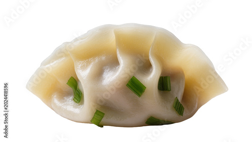 Tableau sur toile Delicate steamed dumpling with chopped green onions, isolated on transparent bac