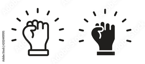 Quadro su tela Will power icon symbol, black style vector icons pack