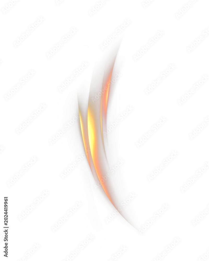 Naklejka premium A bright orange glowing stream with a blurred curve for creating luminous accents and vibrant overlays. Abstract warm glow PNG.