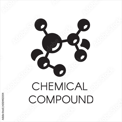 Bild auf Leinwand Icon of chemical element compound in flat design