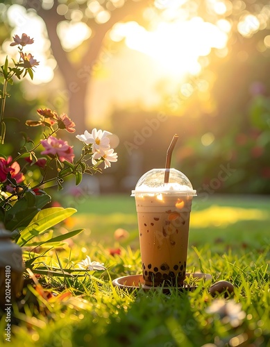 A refreshing drink on a sunny day
