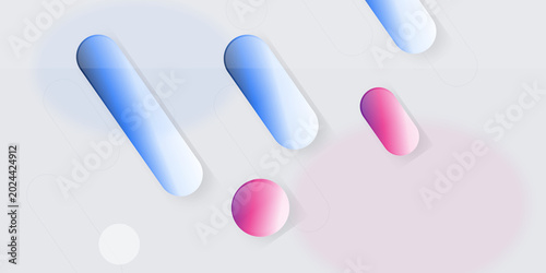 Abstract 3D Geometric Capsule Shapes Gradient Technology Background for Website and Banner Design