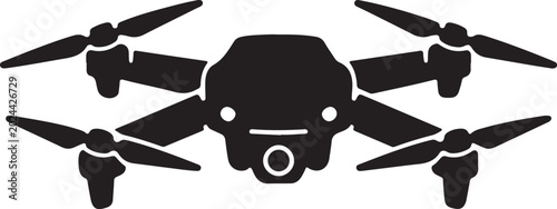 Photos Minimal folding drone icon with articulated arms in clean vector style for tech and aviation use
