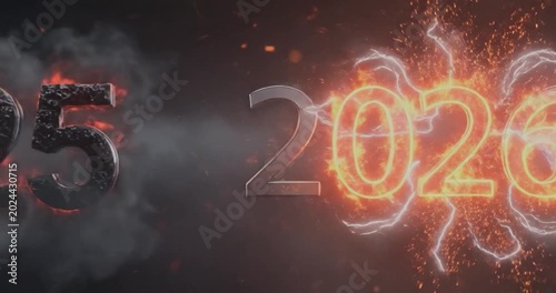 New Year Transition from 2025 to 2026.