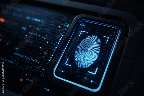 Futuristic Fingerprint Scanning Interface for Advanced Cyber Security System