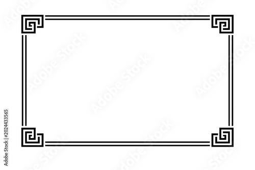 Canvastavla Greek key border, black frame, decorative rectangle, vector border