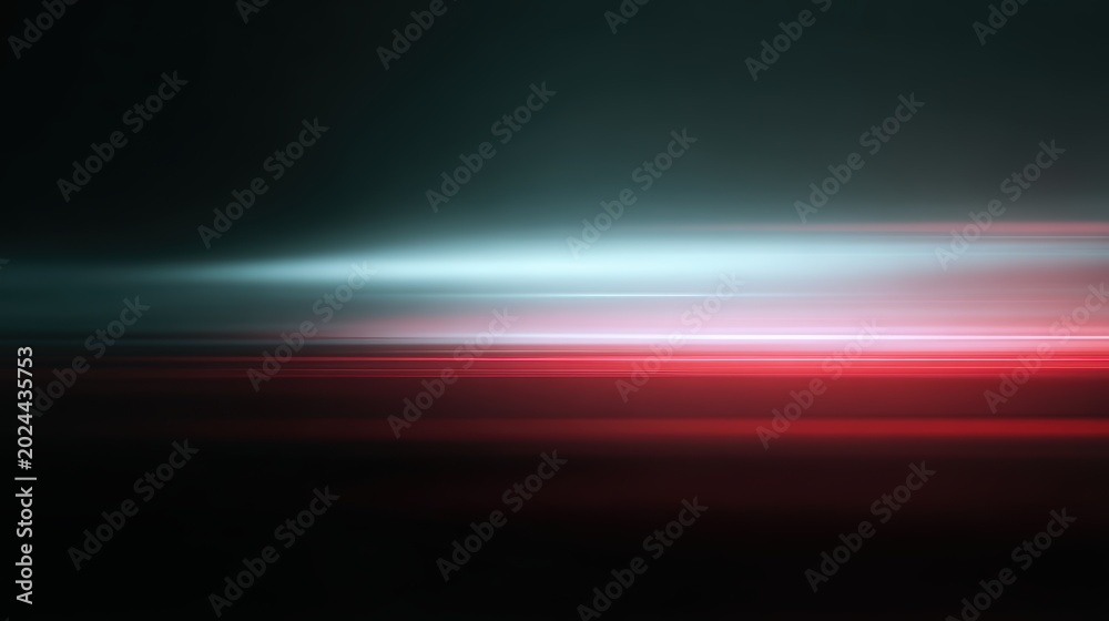 Naklejka premium Horizontal abstract light streaks motion background