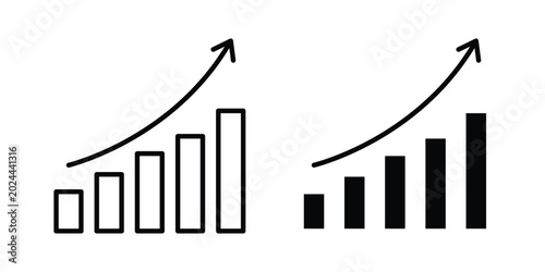 Business growth chart icon vector illustration on white