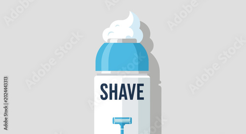 Tableau sur toile Shaving Cream Bottle with Foam.