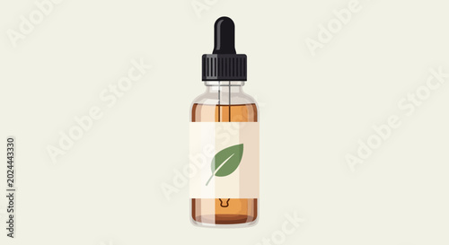 Konstfotografi Bottle of herbal essential oil supplement.