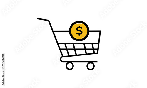 Shopping Cart Payment Icon for Ecommerce Checkout and Online Shopping