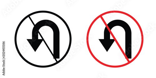 Obraz na płótnie No u turn road sign