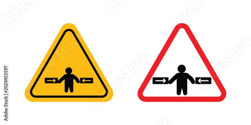 Εκτύπωση καμβά Risk of crushing warning sign