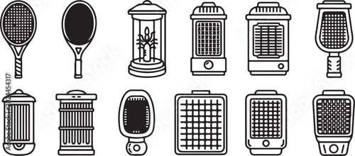 Photos Vector illustration of vintage microphones set isolated Vector