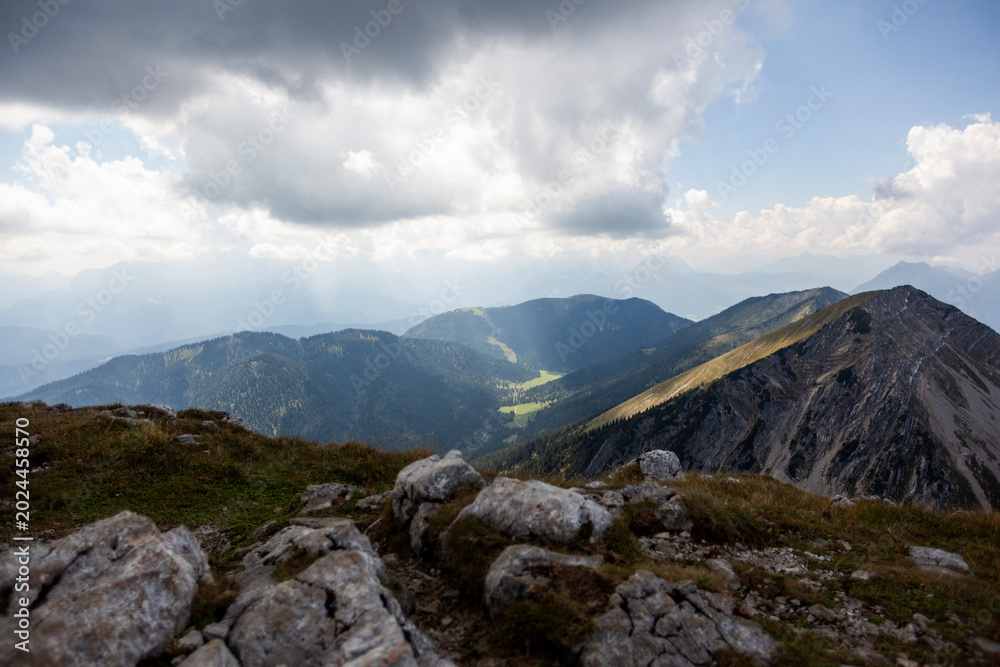 Fototapeta premium Krottenkopf mountain tour, Bavaria, Germany