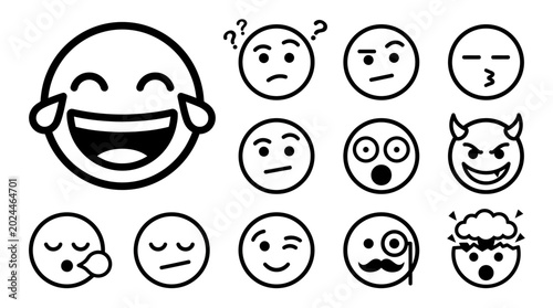 Foto Collection of various emoticon faces.