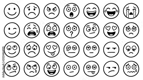 Photos Collection of various emoticon faces.