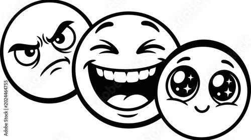 Canvastavla Emoticon faces with different expressions.