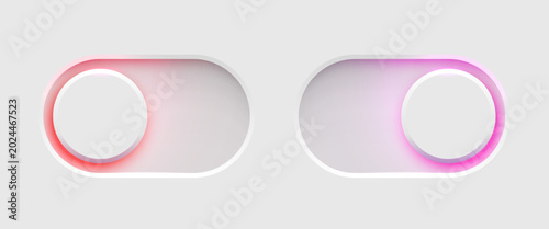 фотографія Modern toggle switch UI elements with glowing neon effects for web and mobile design
