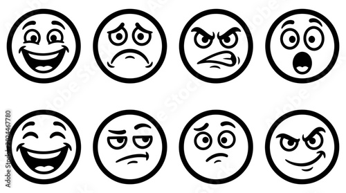 Foto Collection of various emoticon faces.