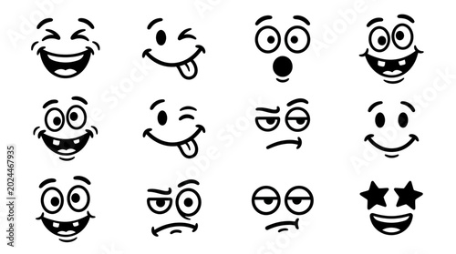 Canvastavla Collection of various cartoon faces.