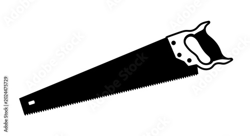 Konstfotografi Hand saw silhouette on a white background black and white outline style silhouet