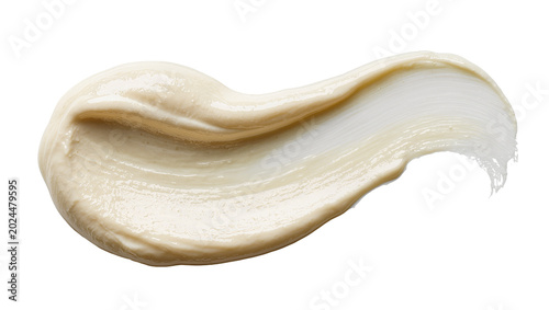 Obraz na plátně Isolated cosmetic cream smudge smooth wavy brush stroke for beauty product sampl