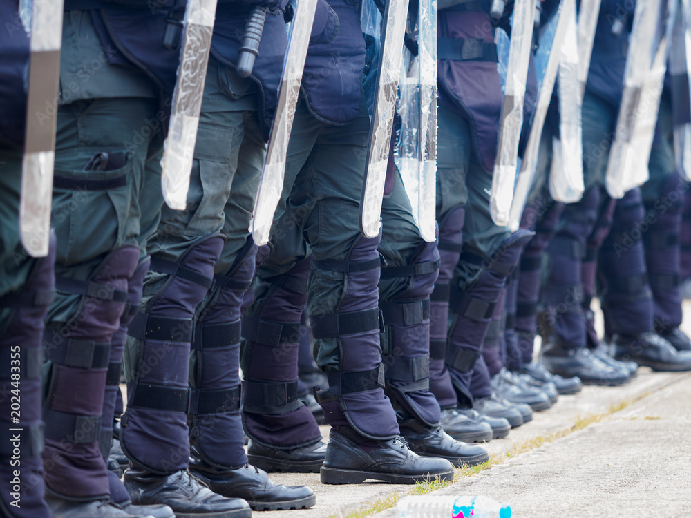 Fototapeta premium Riot police training annual review 