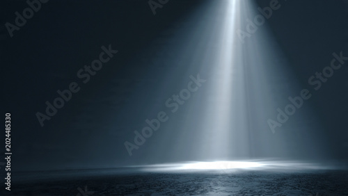 Photos Dramatic spotlight shining on dark ocean surface creating a vivid contrast and c