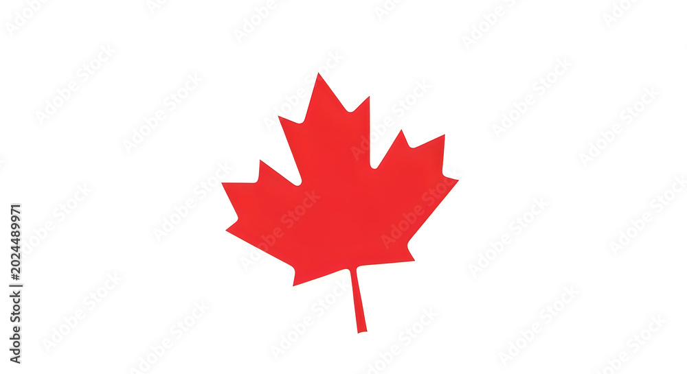 Obraz premium Red maple leaf icon on white background
