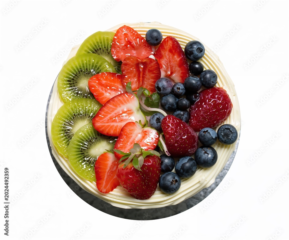 Obraz premium Homemade Fruit Dessert Cake Isolated Background