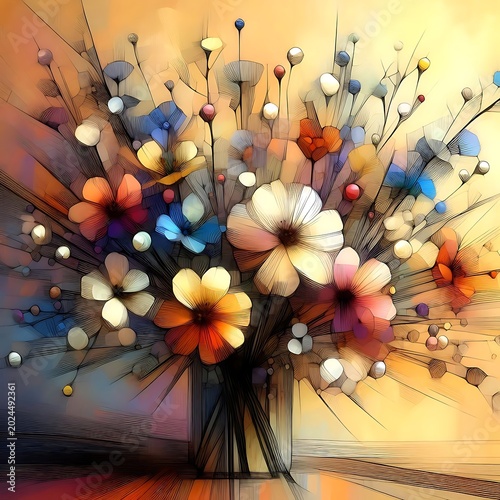 abstract floral background with flowers