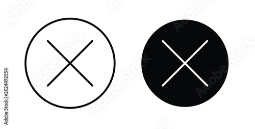 Bild auf Leinwand Cancel icon vector art set