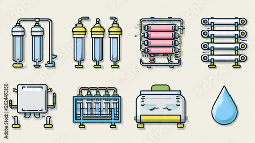 Tableau sur toile Illustration of laboratory equipment including test tubes, pipettes, and test ap