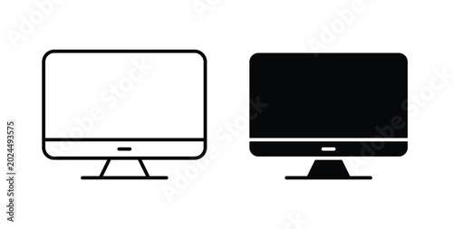 Computer screen icon vector art set