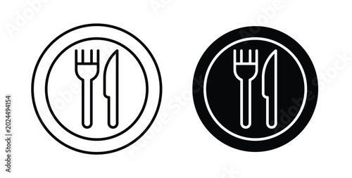Картината върху платно Cutlery icon vector art set