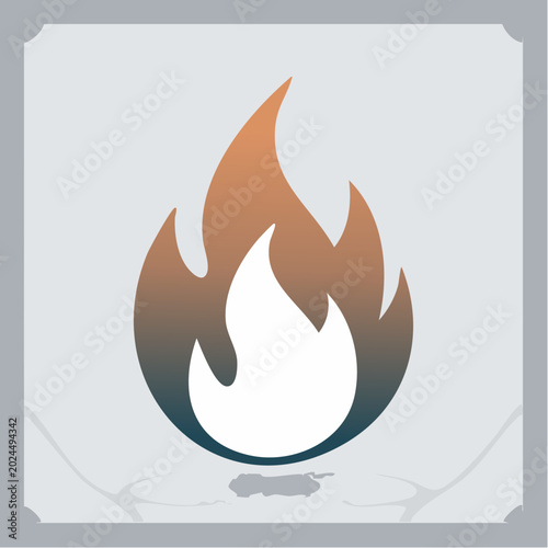 Gradient flame icon with orange and blue colors