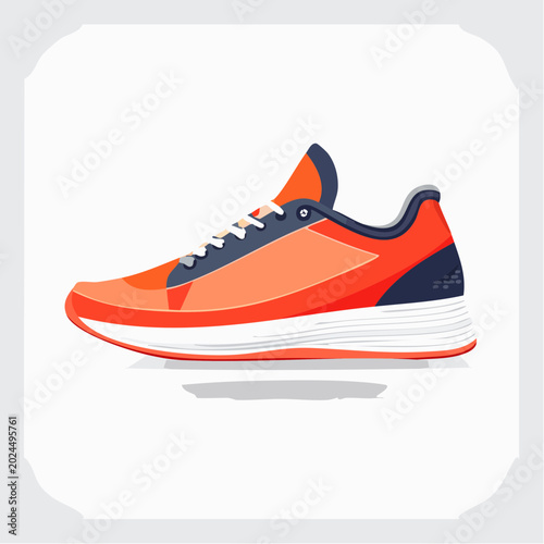Orange and blue running shoe vector illustration