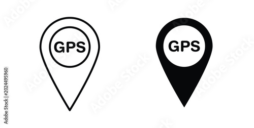 Quadro su tela Gps icon vector art set