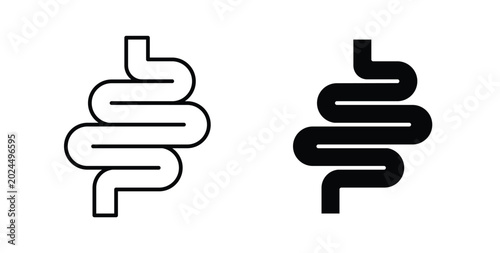 Foto Intestine icon vector art set